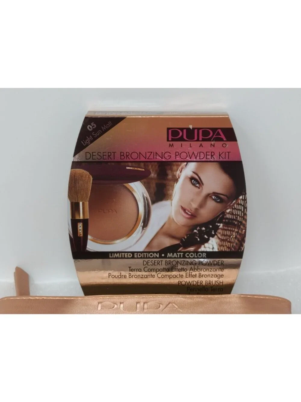 Pupa Milano Desert Bronzing Powder Kit 05 Light Sun Matt: w/Mini Brush & Makeup